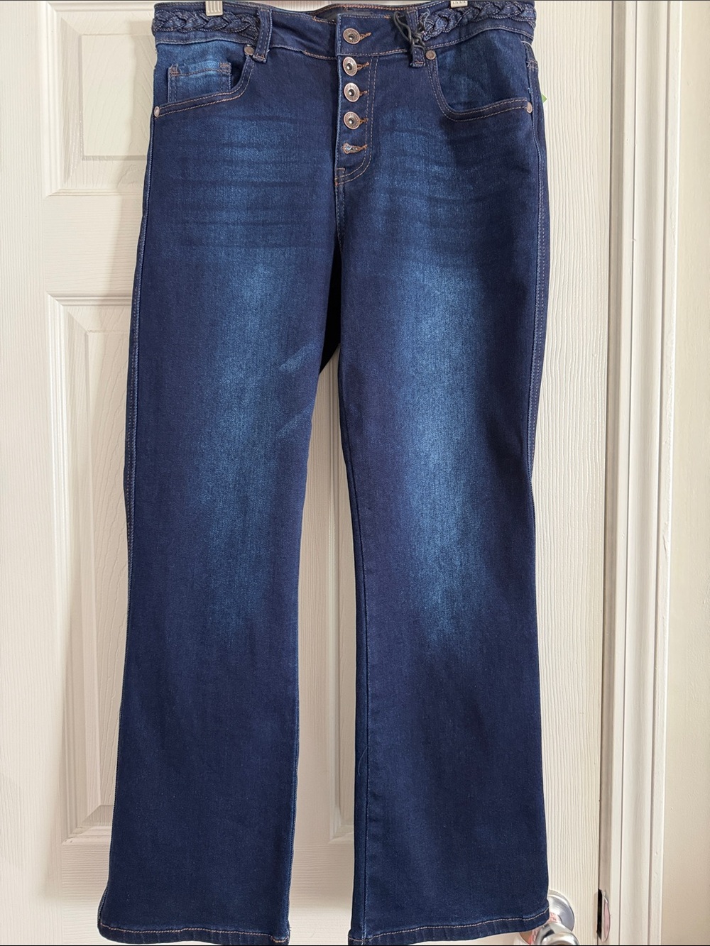 High-Rise Bootcut Jeans in Dark Blue - Women